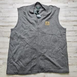 NEW LRL Lauren Ralph Lauren XL Sleeveless Full Zip Vest Jacket - Gray